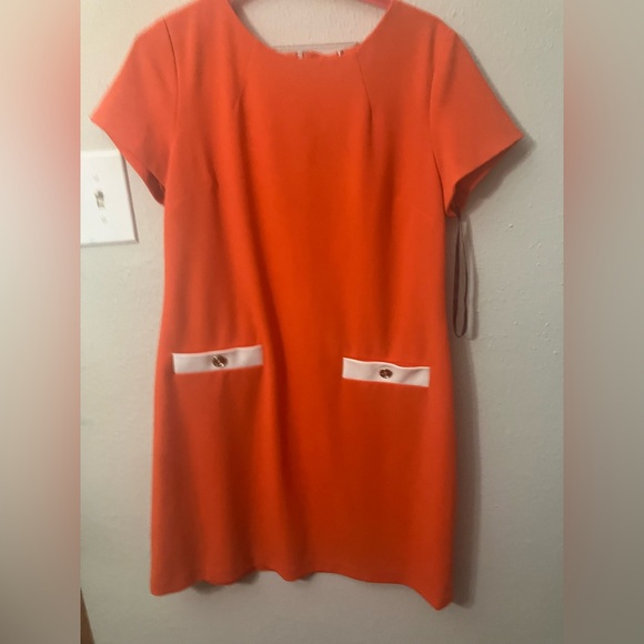 Tommy Hilfiger Orange Mini Dress with White Details - Picture 1 of 7